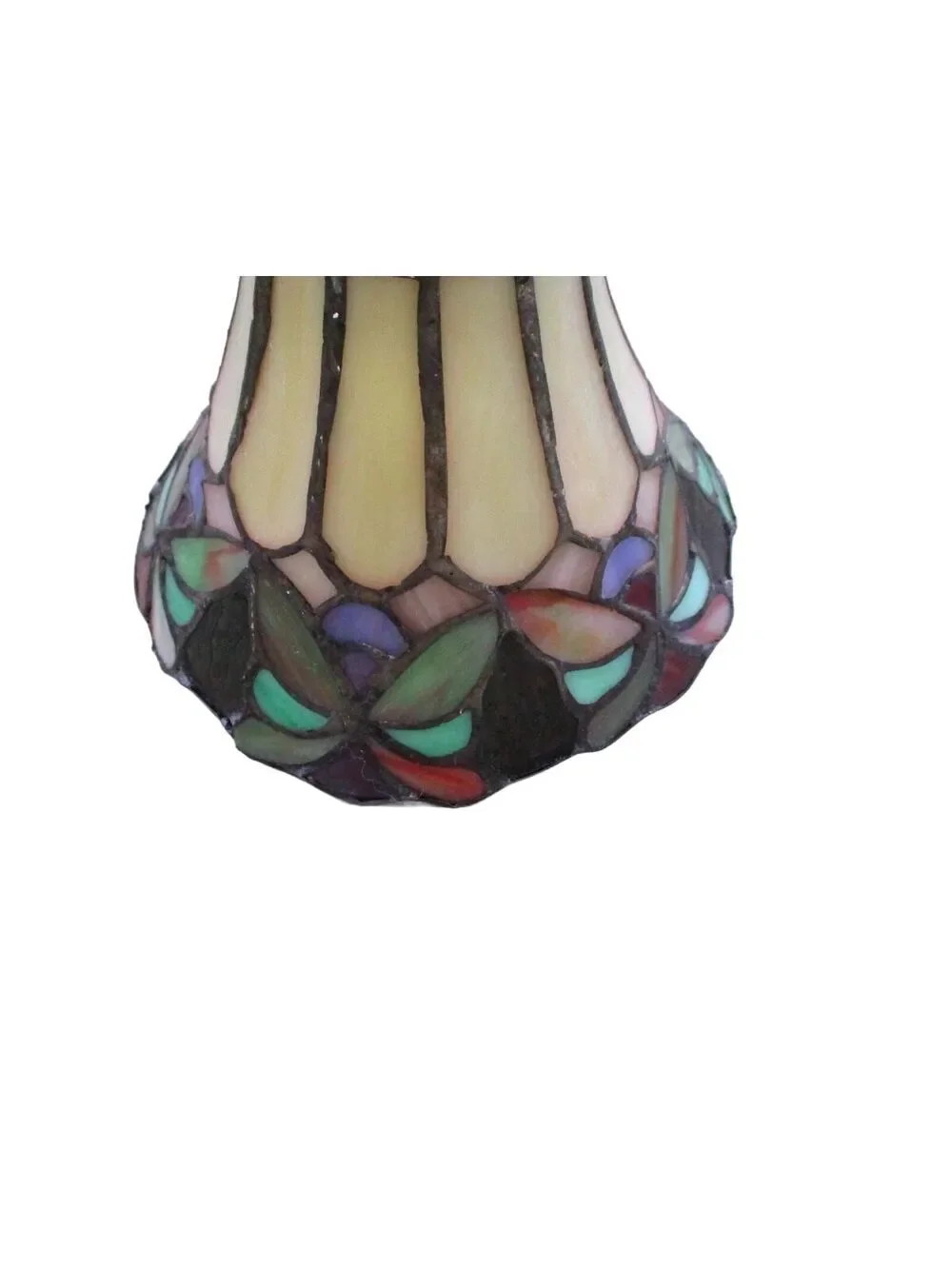 Vintage 1990s Tiffany Style Stained Glass Replacement Lamp Shade Floral 6